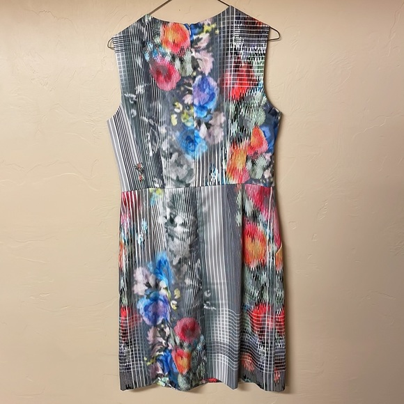 Nanette Lepore Abstract Floral Watercolor Sheath Dress 8 - Picture 6 of 6